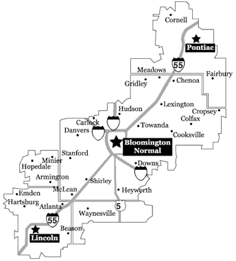 District 540 with campus locations in Normal, Lincoln and Pontiac