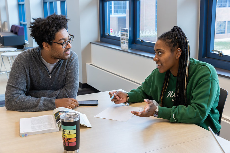students connecting through peer support