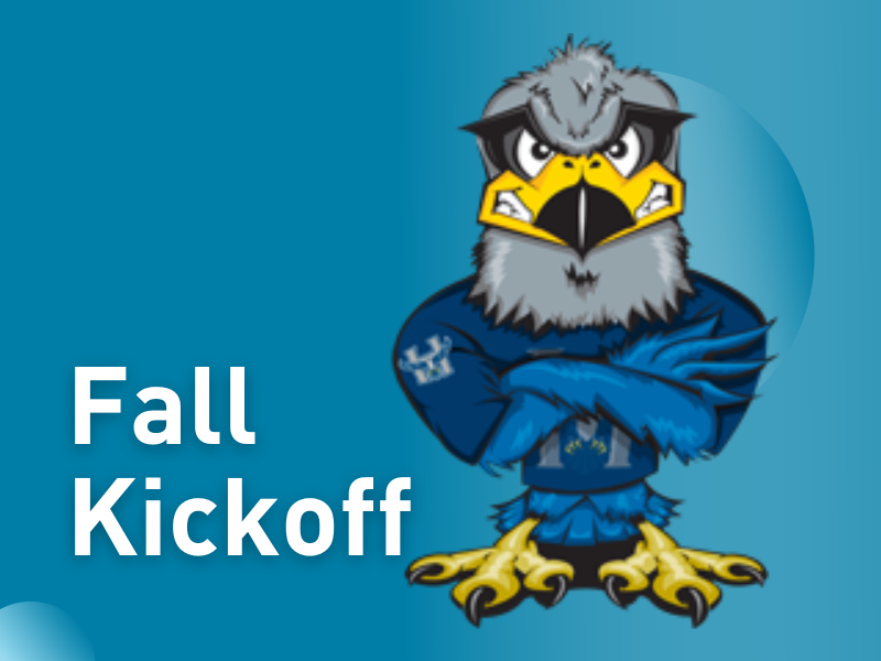 Hunter Hawk and the words Fall Kickoff