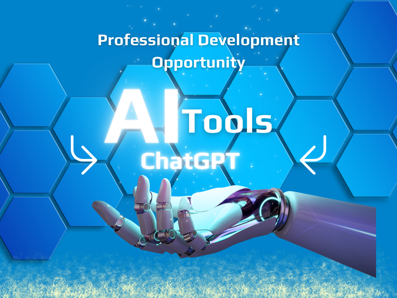 An image of a robot hand words that say AI Tools: ChatGPT