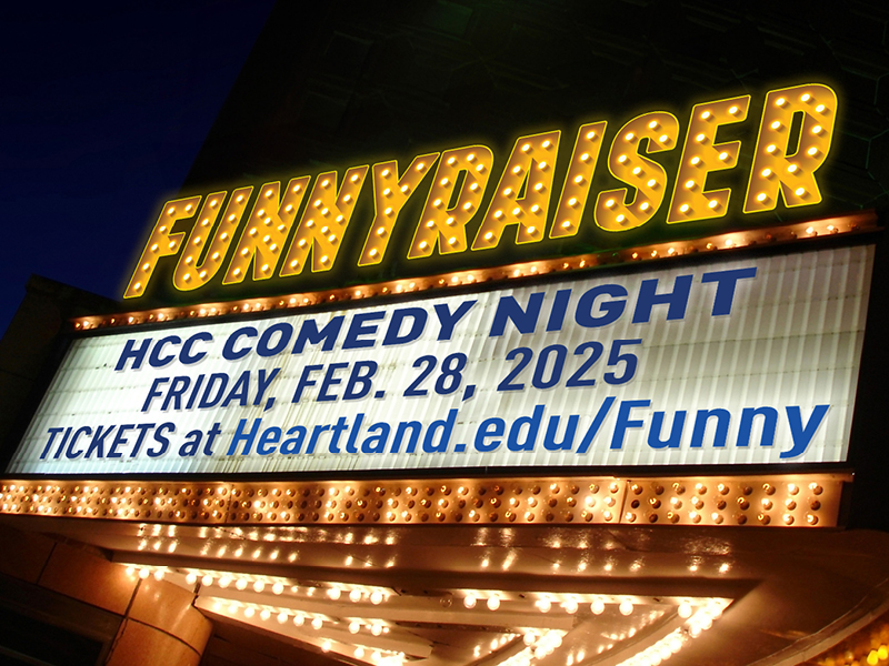 An image marquee with the words FunnyRaiser and February 28
