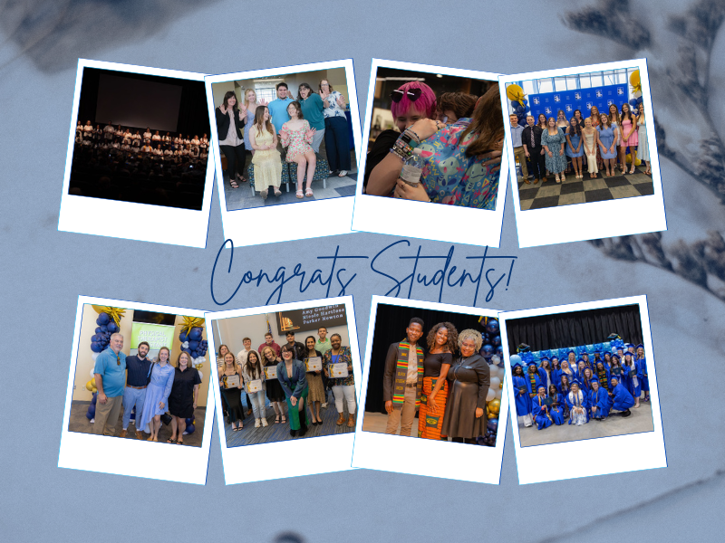 Collage of pictures of student celebrations