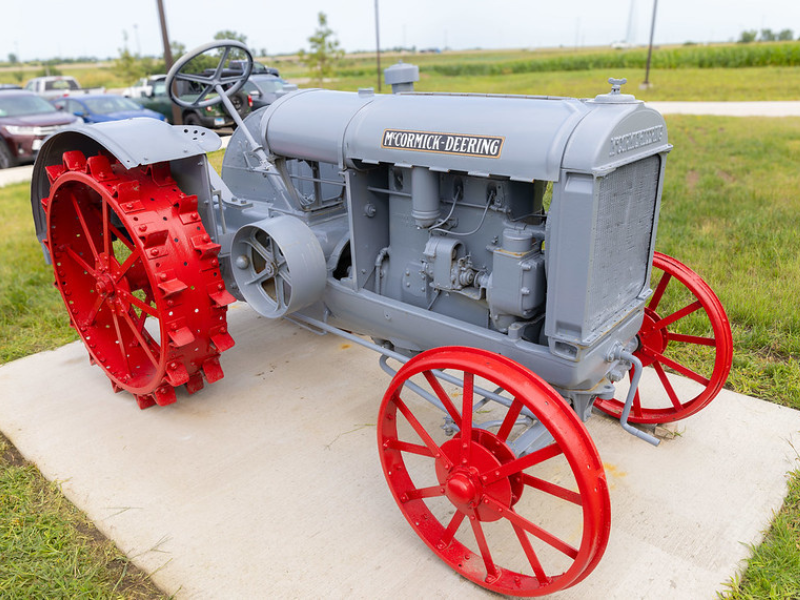 A photo of a restored antique tractor